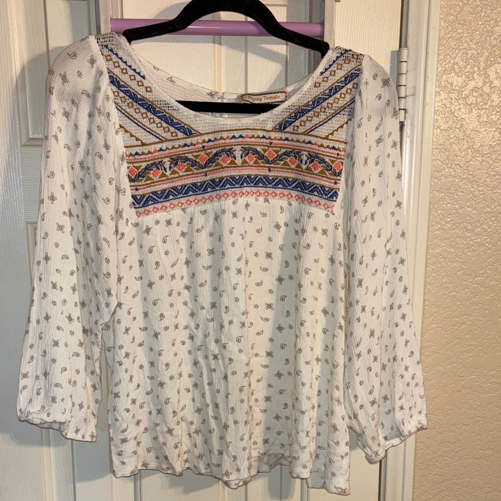 Flying Tomato Paisley Top Large EUC